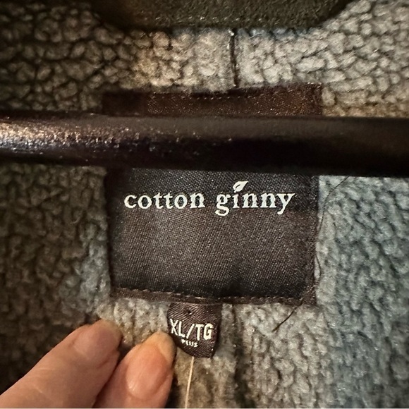 Cotton Ginny Green Vegan Fleece Lined Vest Toggle Closure Size Plus XL NWT - Picture 7 of 10